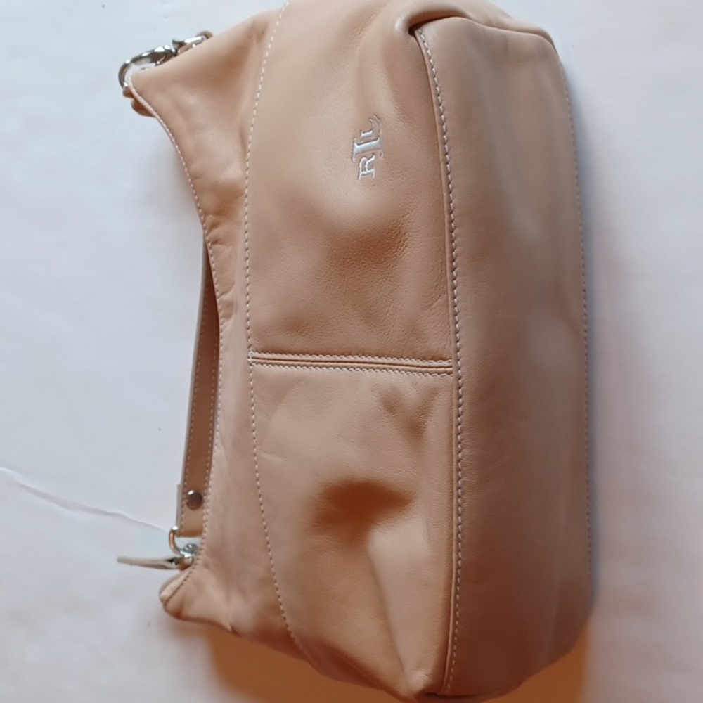 Ralph Lauren small/medium light tan leather sachel bag - Picture 3 of 12